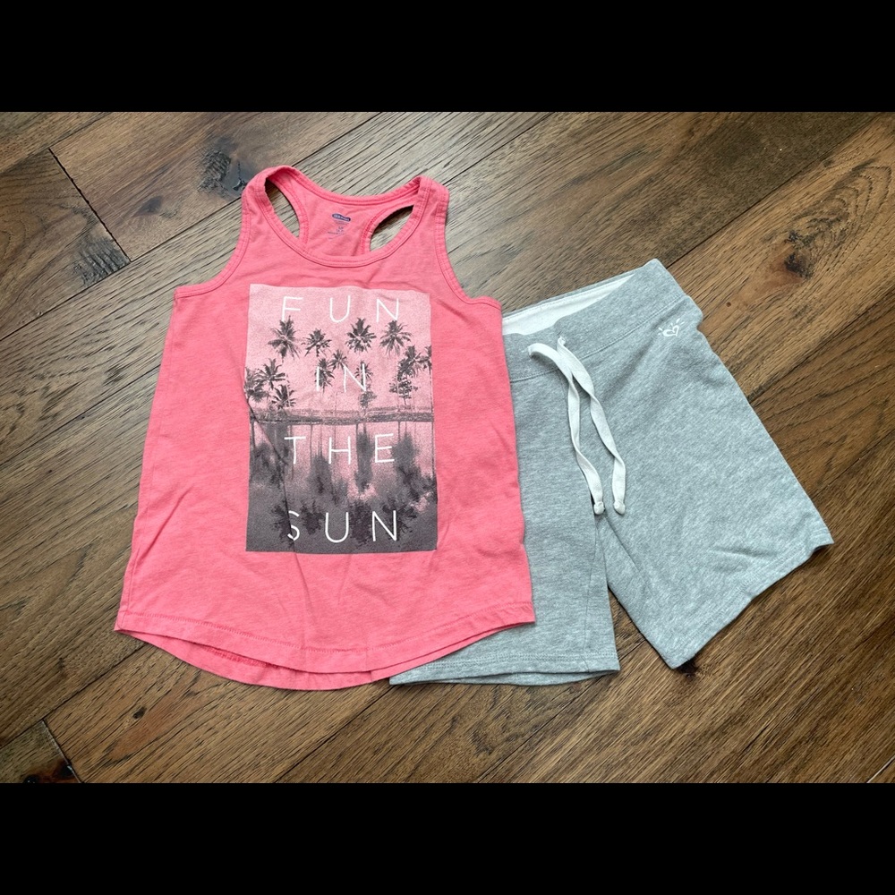 Justice Shorts and Old Navy Tee Shirt
